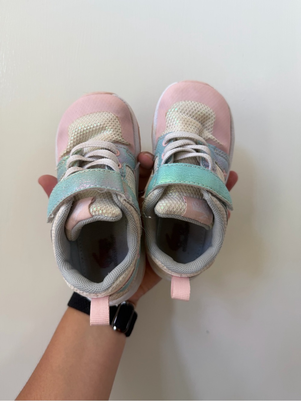 See Kai Run Pastel Pink & Mint Light-Up Sneakers